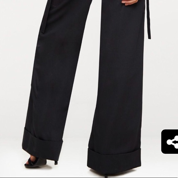 Black Cargo Wide Leg Trousers - Picture 4 of 8